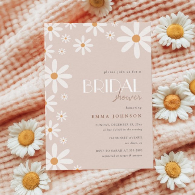 Invitación Elegante Daisy Terracotta Bridal Shower (Subido por el creador)
