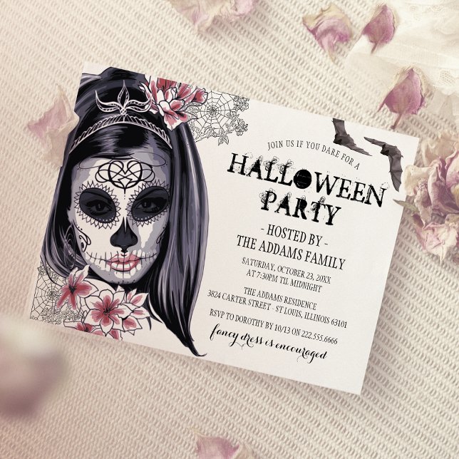 Invitación Elegante dama enmascarada | Fiesta de Halloween (Subido por el creador)