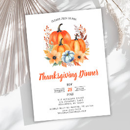 Invitación elegante de Acción de Gracias con calab