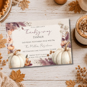 Invitación elegante de Acción de Gracias de Otoño 