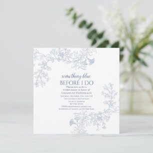 Invitación elegante de algo azul para la fiesta de