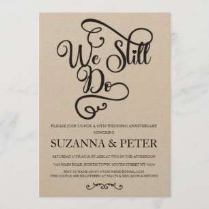 Invitación elegante de aniversario de bodas con ca