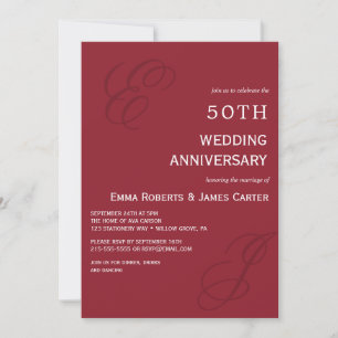 Invitación elegante de aniversario número 50 en ro