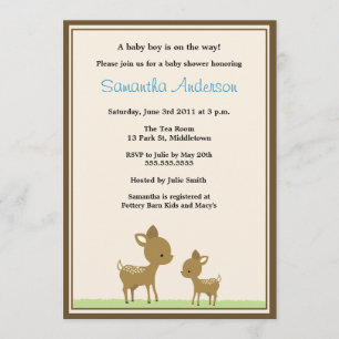 Invitación elegante de Baby Shower de los ciervos