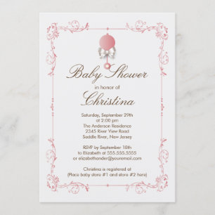 Invitación elegante de Baby Shower del chica del