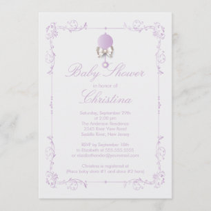 Invitación elegante de Baby Shower del chica del