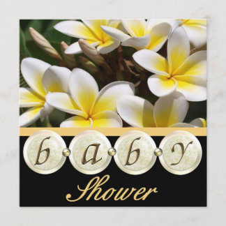 Invitación elegante de Baby Shower del Frangipani