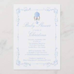 Invitación elegante de Baby Shower del muchacho