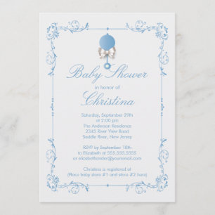 Invitación elegante de Baby Shower del muchacho