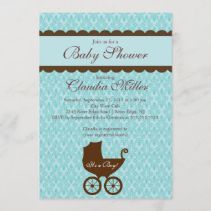 Invitación elegante de Baby Shower del muchacho