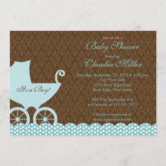 Invitación elegante de Baby Shower del muchacho