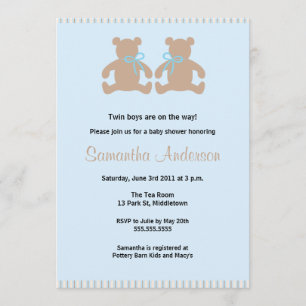 Invitación elegante de Baby Shower del oso de
