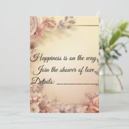 Invitación elegante de baby shower floral