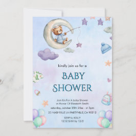 Invitación elegante de baby shower floral