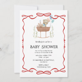 Invitación elegante de baby shower floral