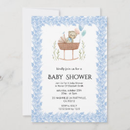 Invitación elegante de baby shower floral