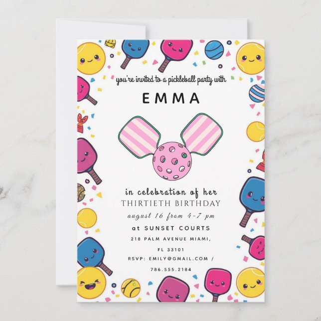 Invitación elegante de baby shower rosa (Anverso)