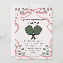 Invitación elegante de baby shower rosa