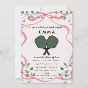 Invitación elegante de baby shower rosa