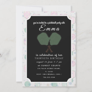 Invitación elegante de baby shower rosa