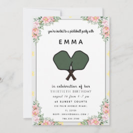Invitación elegante de baby shower rosa