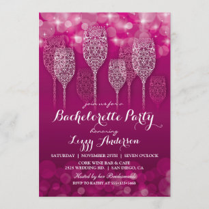 Invitación elegante de Bachelorette de las luces