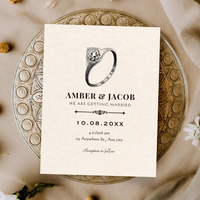 Invitación elegante de boda clásica vintage (Subido por el creador)