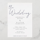 INVITACIÓN ELEGANTE DE BODA DE SILVER SCRIPT | MÍN<br><div class="desc">Esta clásica invitación a la boda blanca y negra, con un sencillo guión minimalista escrito a mano en la auténtica impresión de Relieve metalizado plateado, es la combinación perfecta de lo más elegante y moderno. El diseño atemporal presenta una hermosa letra de guión boda en tinta alta de Relieve metalizado...</div>