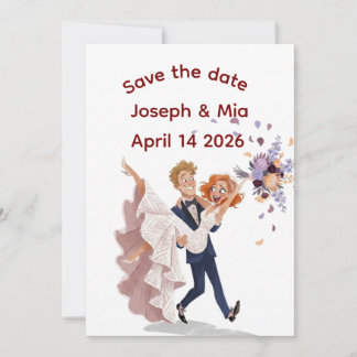 Invitación elegante de boda para guardar la fecha