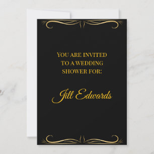 Invitación elegante de boda y ducha nupcial en neg