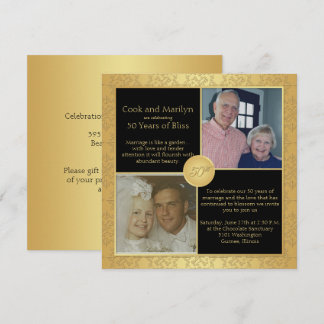 Invitación elegante de bodas de oro número 50 de a