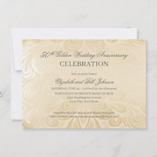 Invitación elegante de bodas de oro por 50 anivers
