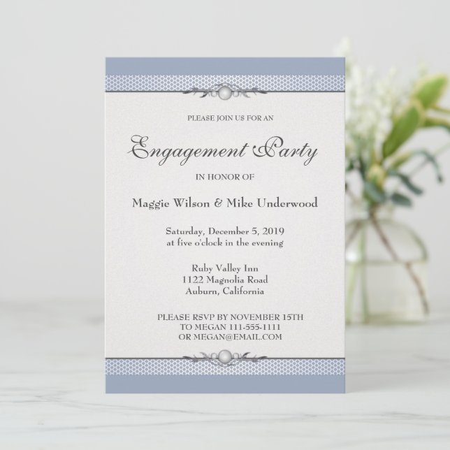 Invitación elegante de borde (Anverso de pie)