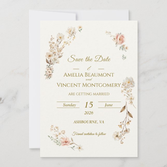 Invitación Elegante de Botánica para Guardar la Fe (Anverso)