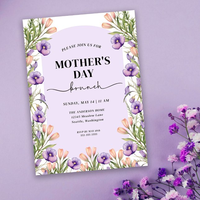 Invitación elegante de brunch del Día de la Madre  (Subido por el creador)