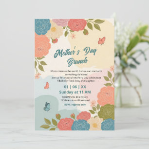 Invitación elegante de brunch del Día de la Madre