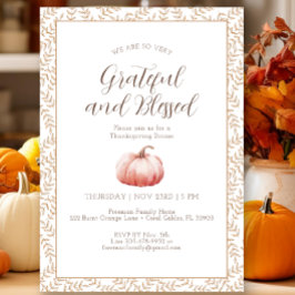 Invitación elegante de calabaza en acuarela para A