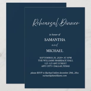 Invitación elegante de cena de ensayo naval