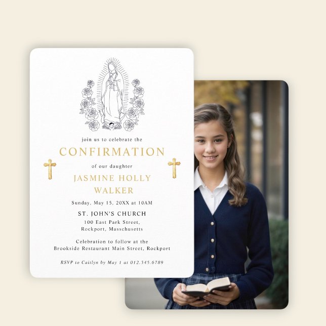 Invitación elegante de confirmación de la Virgen M (Subido por el creador)