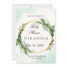 Invitación elegante de corona de vegetación para b