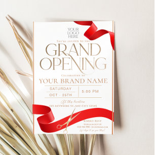 Invitación elegante de corte de cinta para la gran
