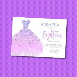 Invitación elegante de cumpleaños 18 de Lila con b