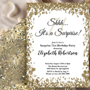 Invitación elegante de cumpleaños 71 sorpresa en d