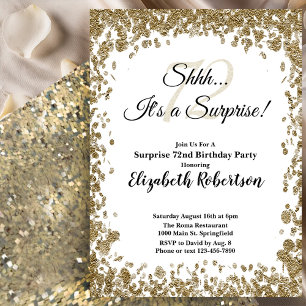 Invitación elegante de cumpleaños 72 sorpresa en d