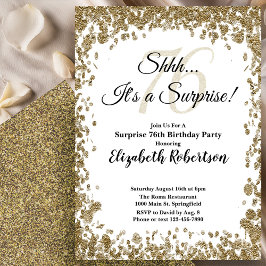 Invitación elegante de cumpleaños 76 sorpresa en d