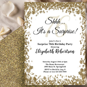 Invitación elegante de cumpleaños 76 sorpresa en d