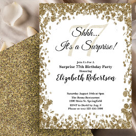 Invitación elegante de cumpleaños 77 sorpresa en o