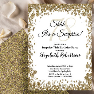Invitación elegante de cumpleaños 78 sorpresa en d
