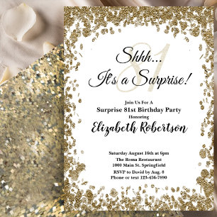 Invitación elegante de cumpleaños 81 sorpresa en d