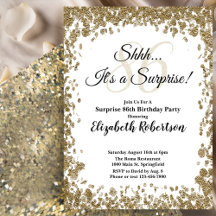 Invitación elegante de cumpleaños 86 sorpresa en d